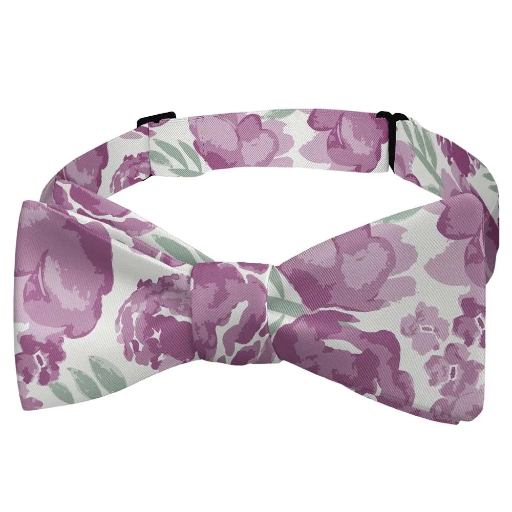 Watercolor Floral Motif Bow Tie