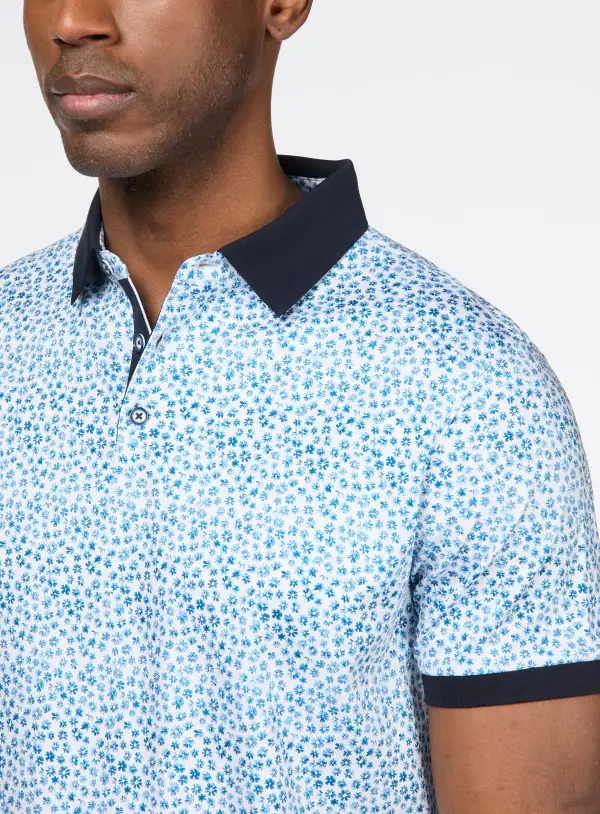 Flower Print Casual Polo