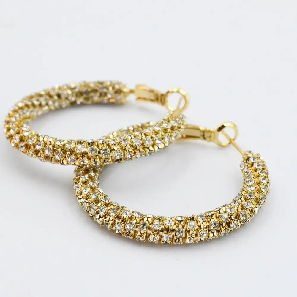 Crystal Accent Hoop Earrings