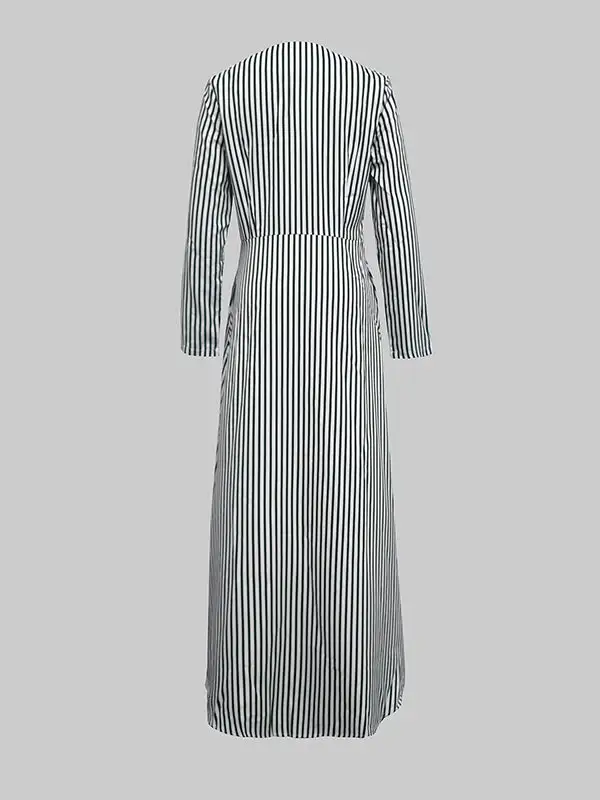 Neck Shirt Maxi Dress