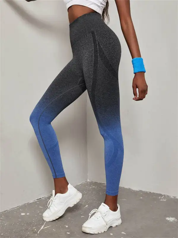 Seamless High Waist Gradient Sports Yoga Pants