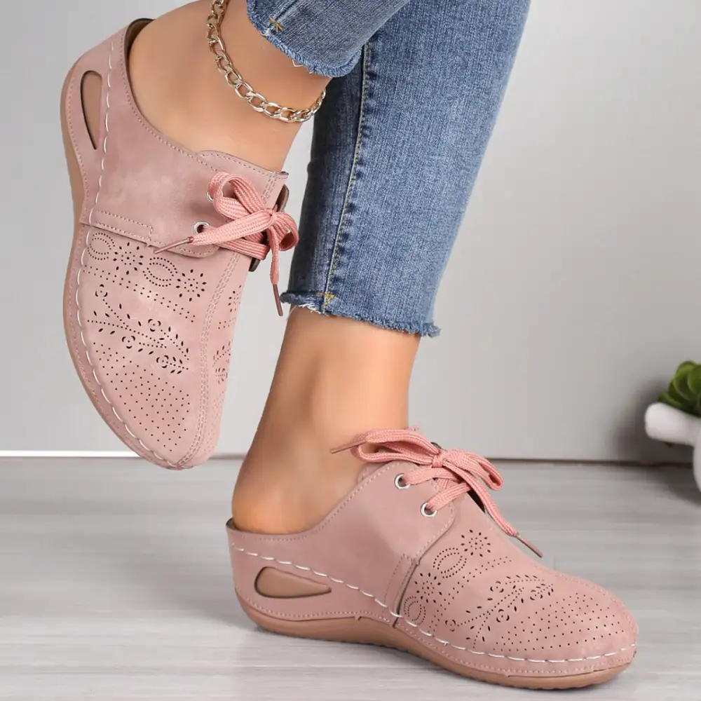 Lace Wedge Sandals