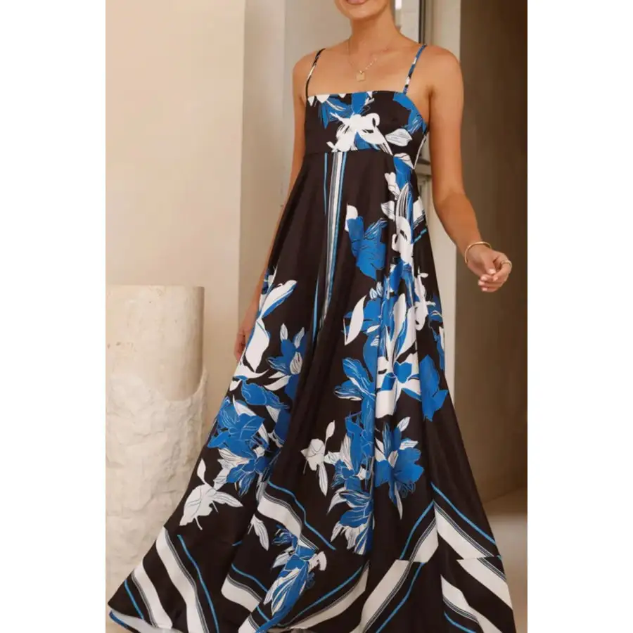 Casual Printed Square Neck Cami Maxi Dress