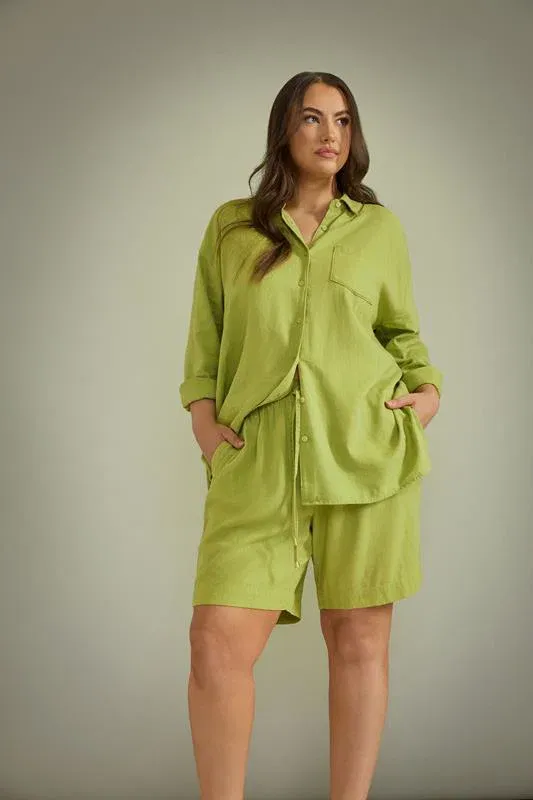 Chartreuse Green Premium Linen Shorts
