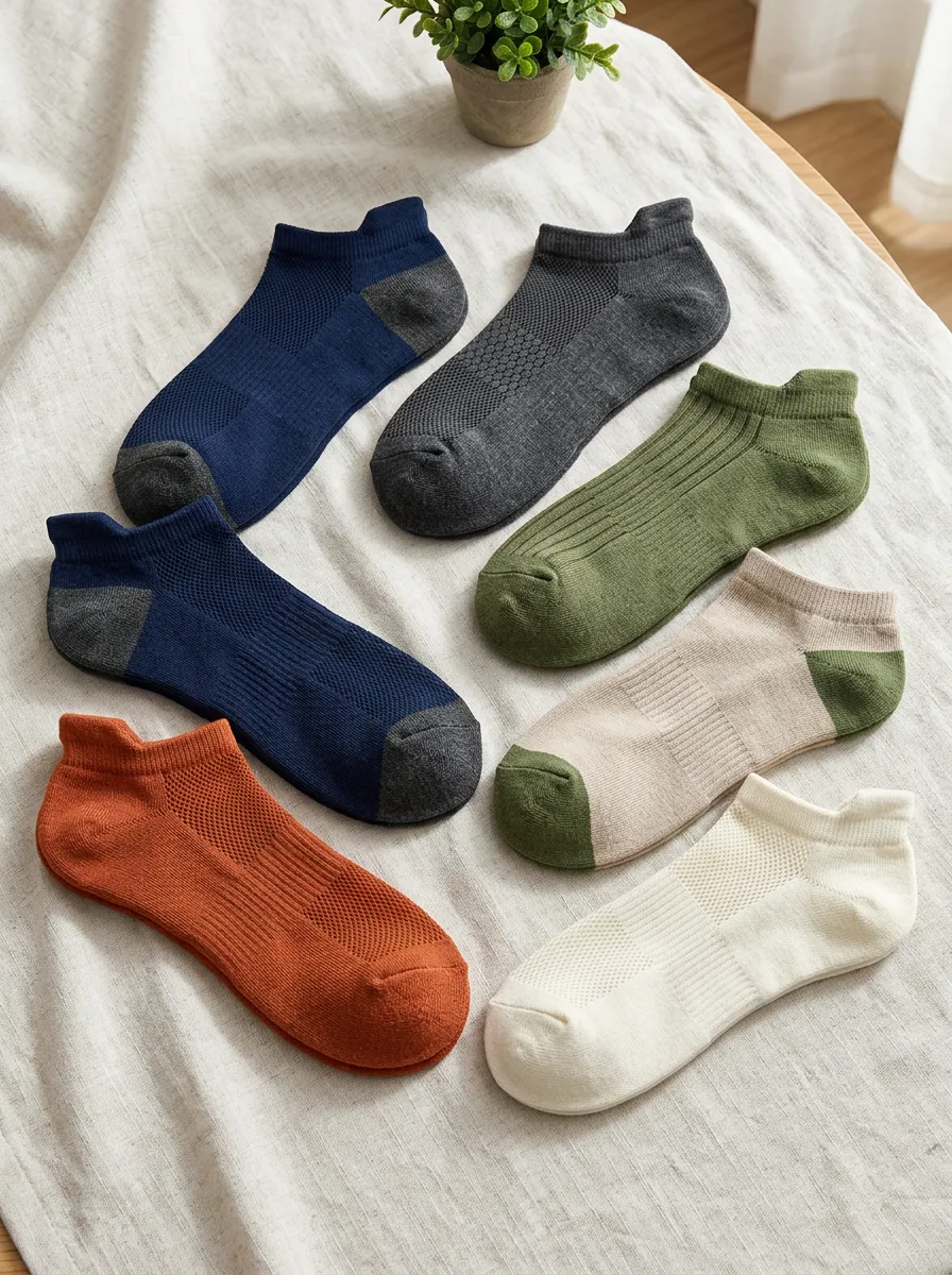 Men's Essential Polished Breathable Mesh Ankle Socks Set