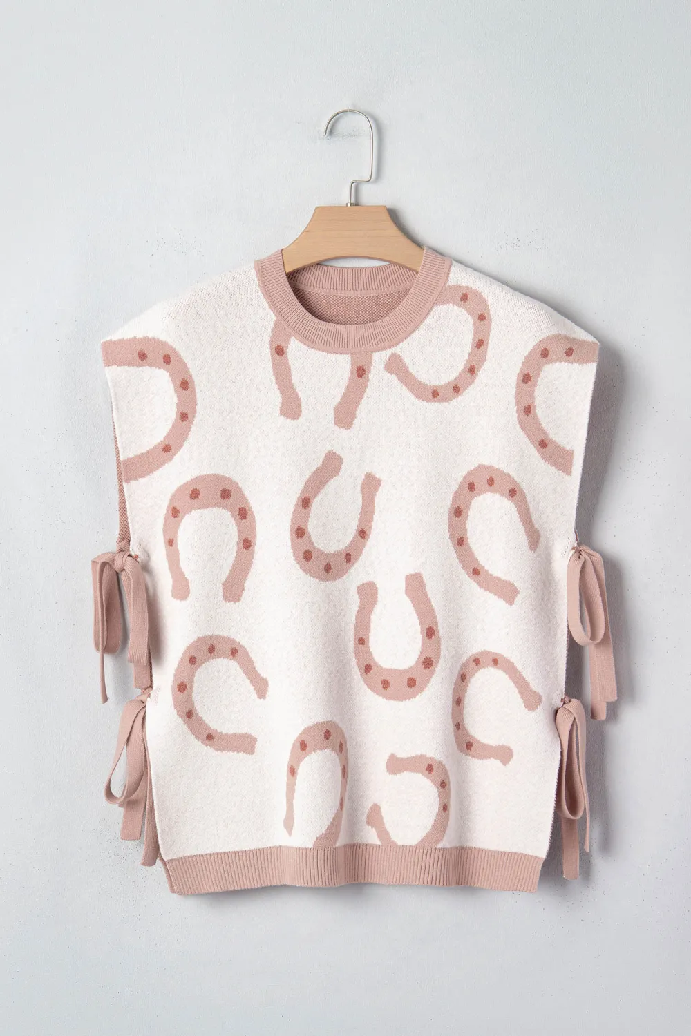 Beige Horse Shoe Print Tee