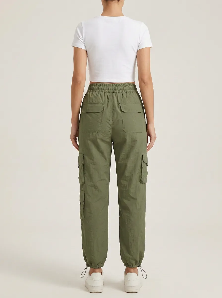 Everyday Drawstring Multi-Pocket Breathable Cargo Pants