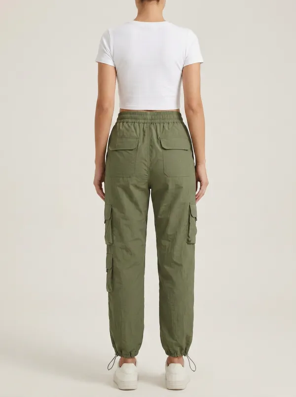 Everyday Drawstring Multi-Pocket Breathable Cargo Pants
