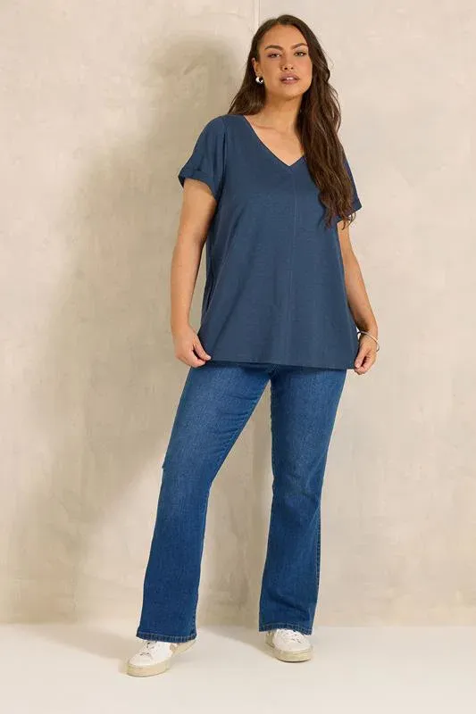 2 Pack Curve Red & Navy Blue Cotton T-Shirts