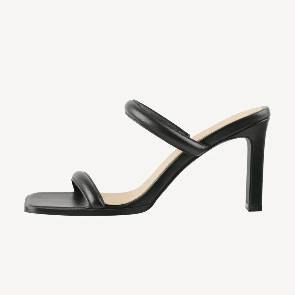 Square Toe Slip On Mule Sandals