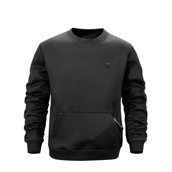 Textured Men's Round-Neck Sweatshirt
