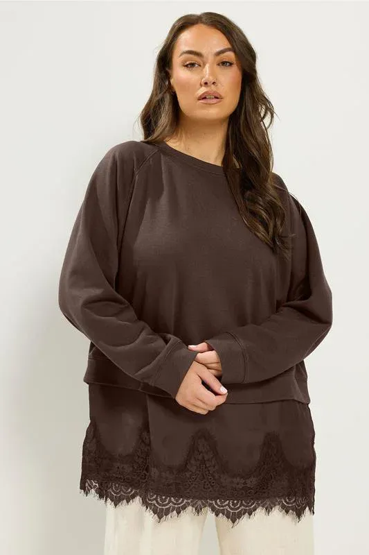 Chocolate Brown Lace 2-In-1 Jumper