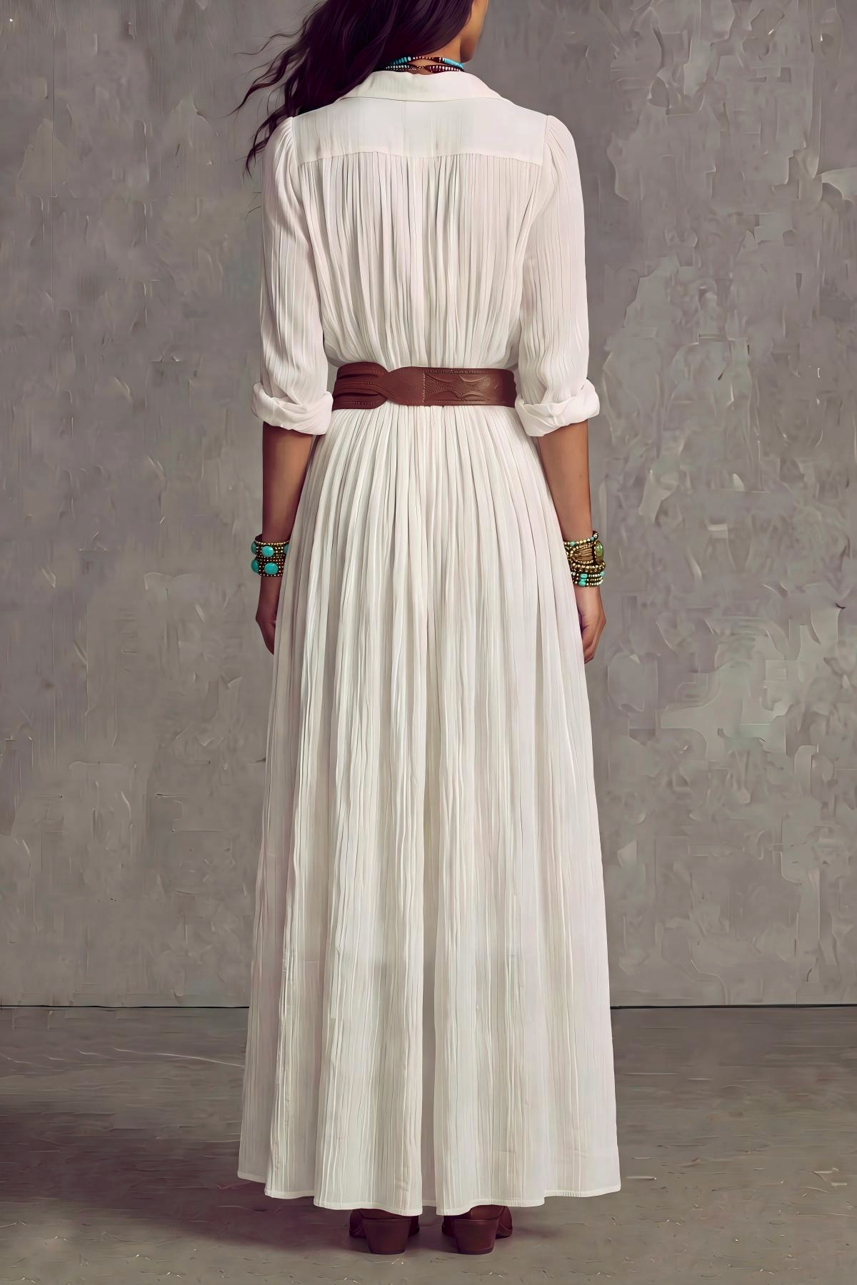 Textured Ruched Maxi Dress