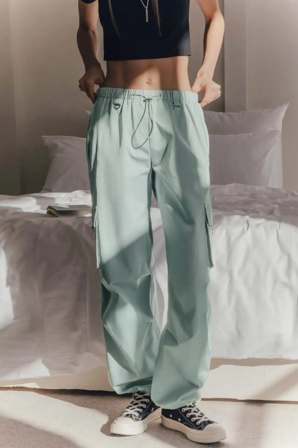 Drawstring Utility Pocket Cargo Pants