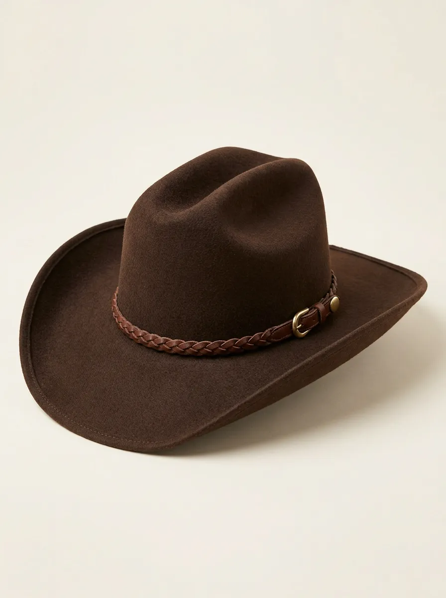 Rustic Cowboy Hat with Braided Band