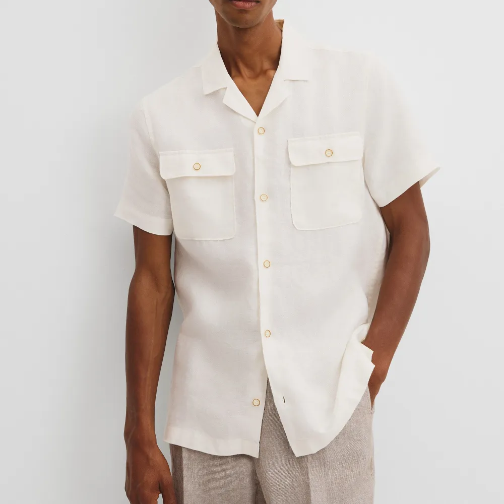 Men's Textured Short Sleeve Linen