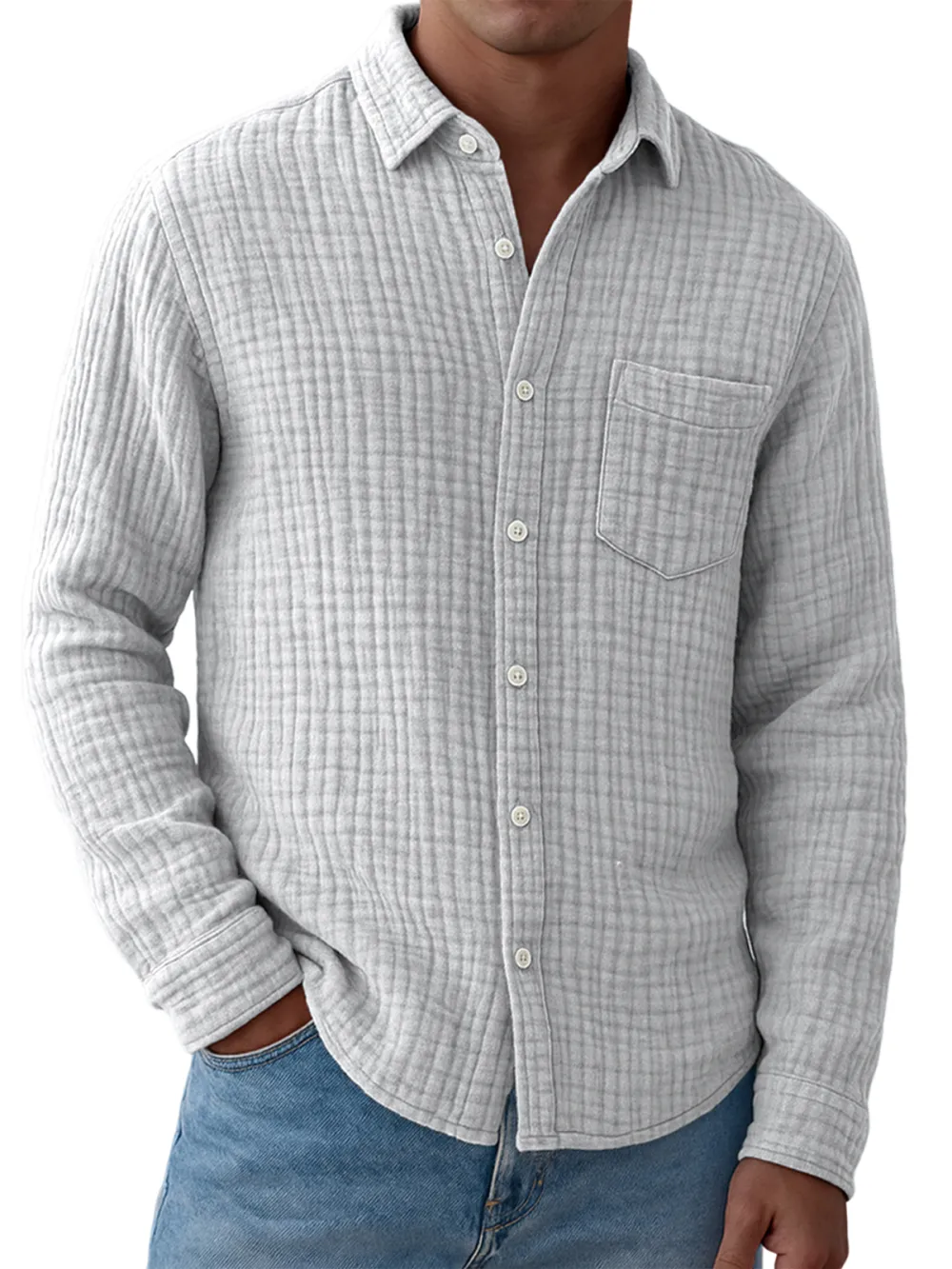 Gauze Cotton Pocket Shirt
