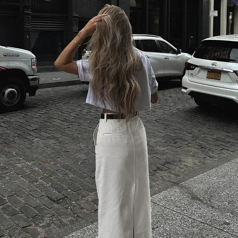 Slit High Rise Maxi Skirt
