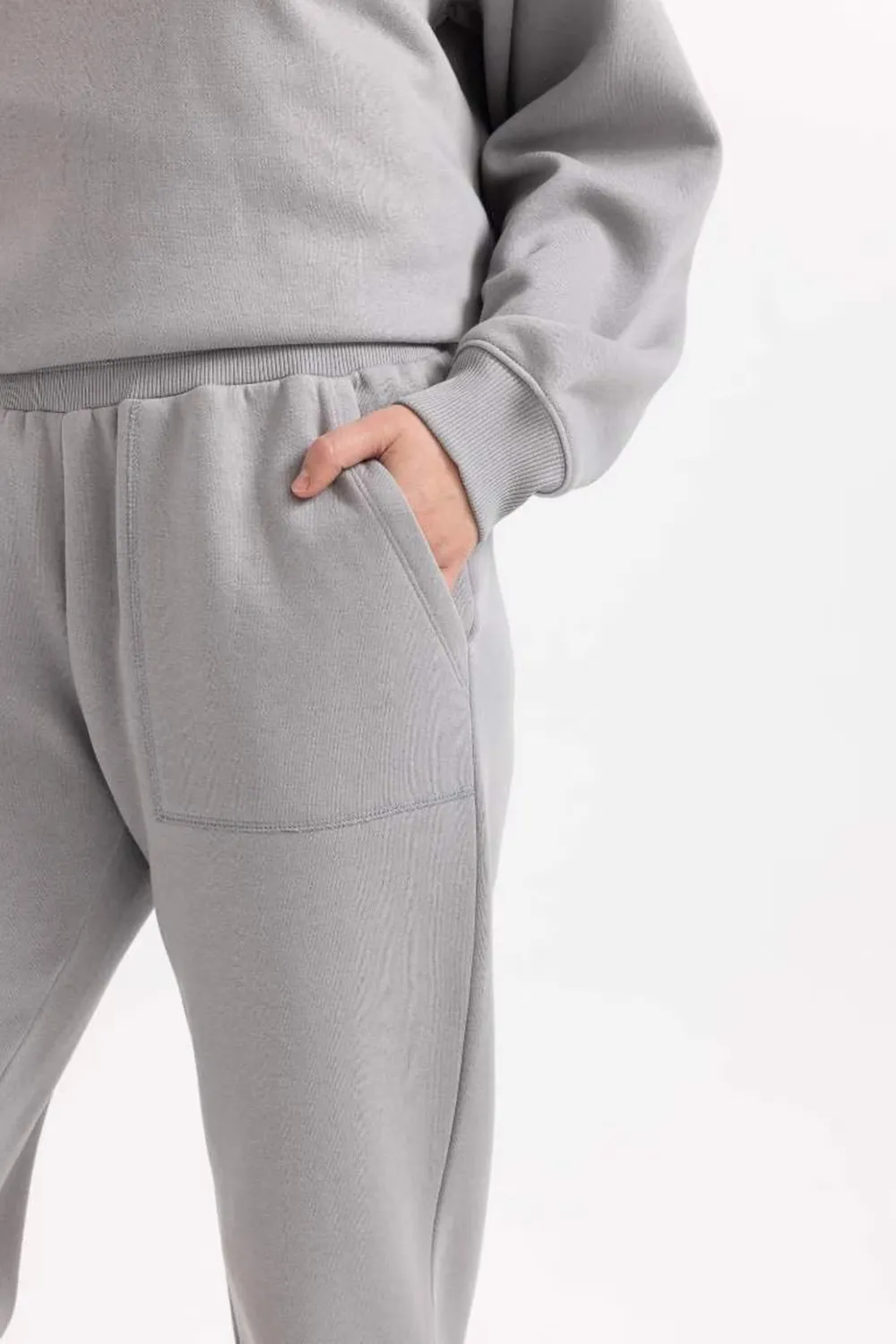 High-waisted Plain Long Pants