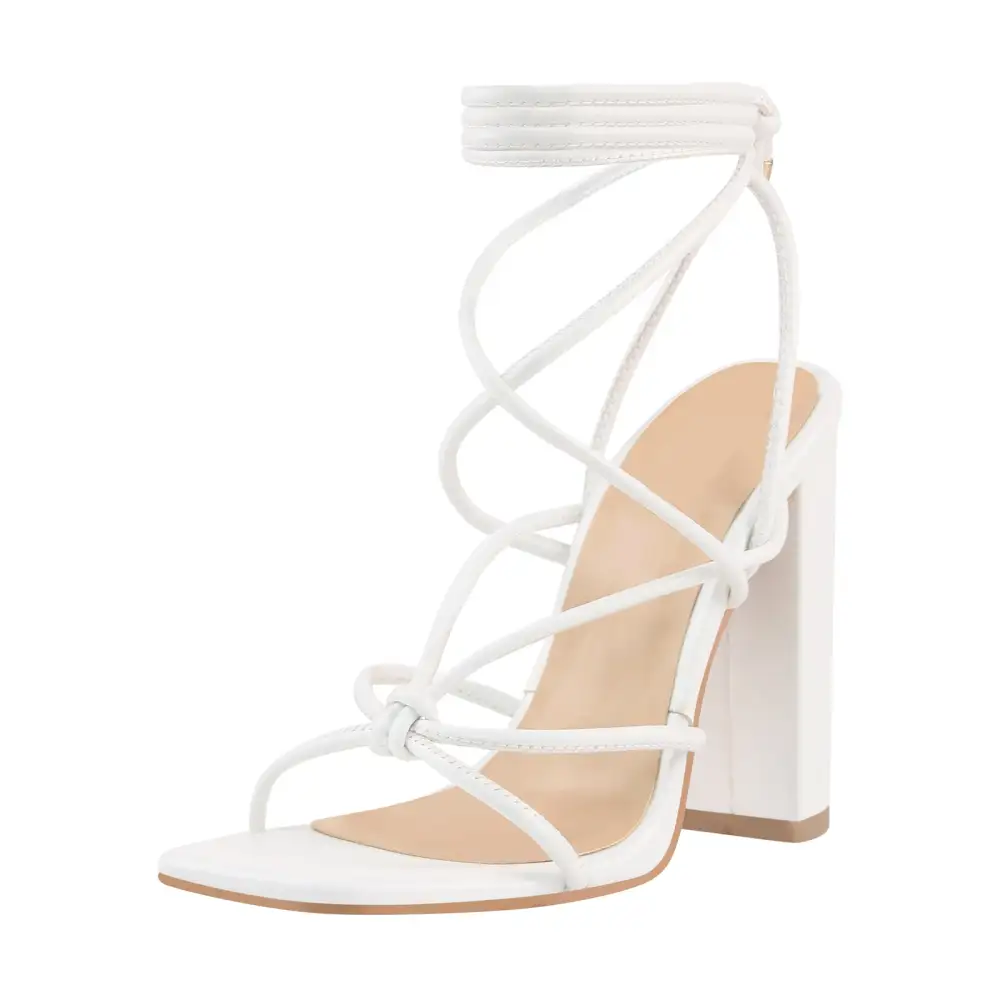 Lace Up Chunky High Heel Sandals
