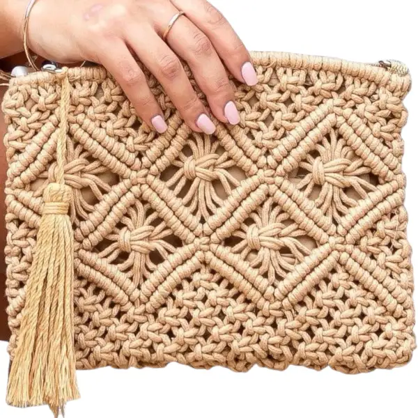 Macrame Tassel Clutch