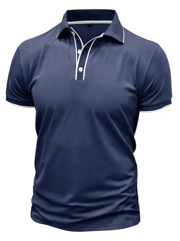 Loose Fit Contrast Detail Collared Polo Shirt