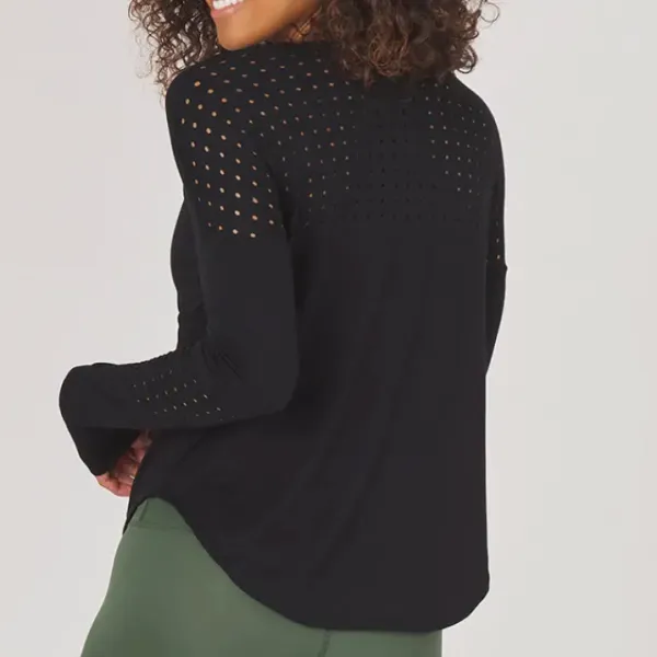 Laser-Cut Lightweight Long-Sleeve Top