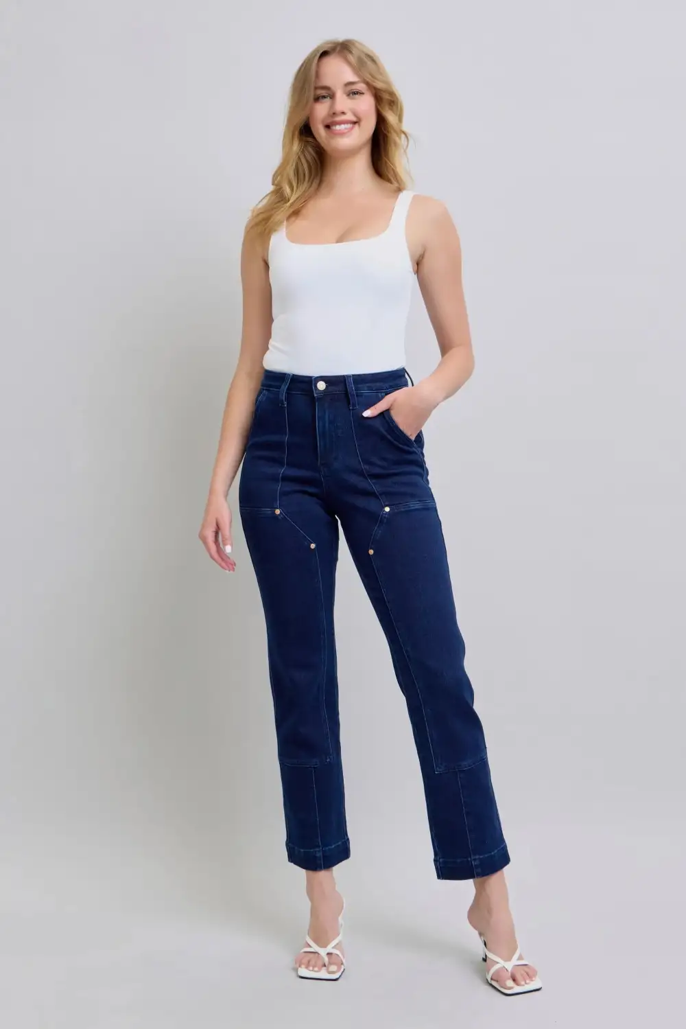 Relaxed Straight Leg Denim Jeans
