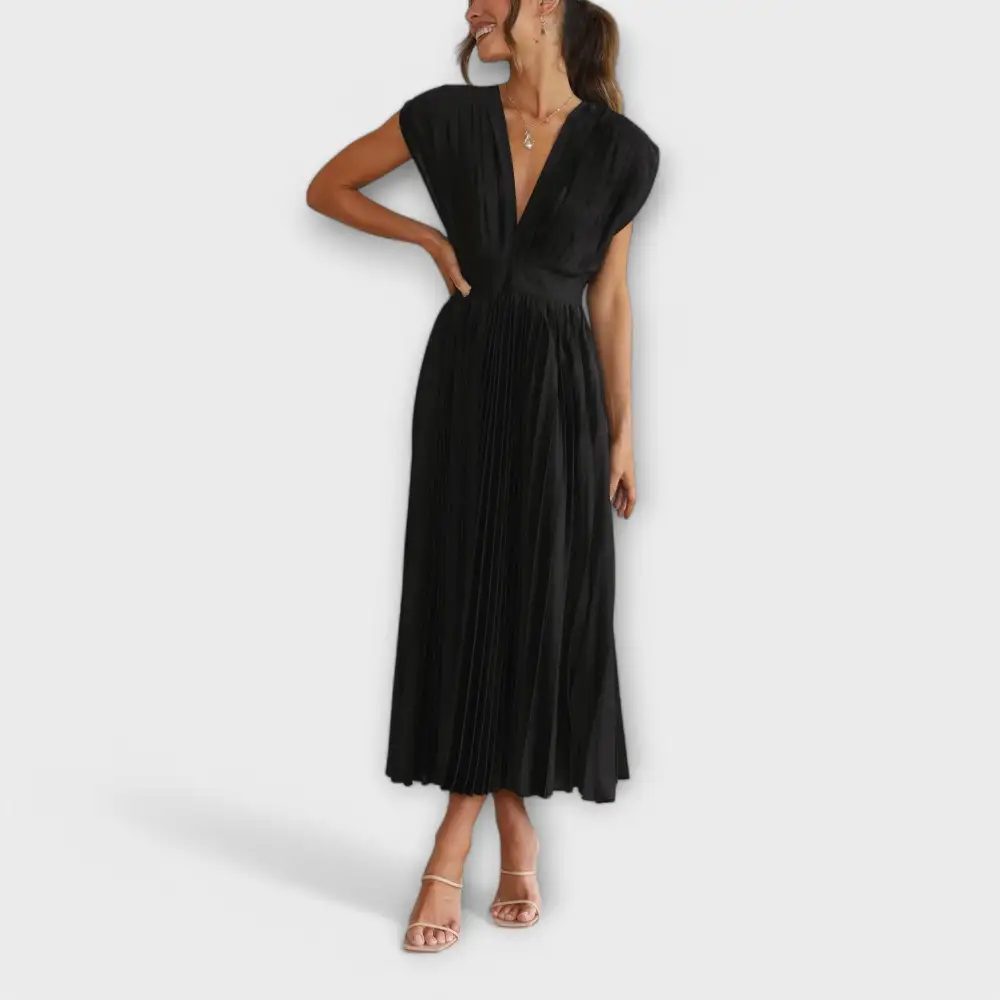 Pleated Flowing Relaxed Casual Dress