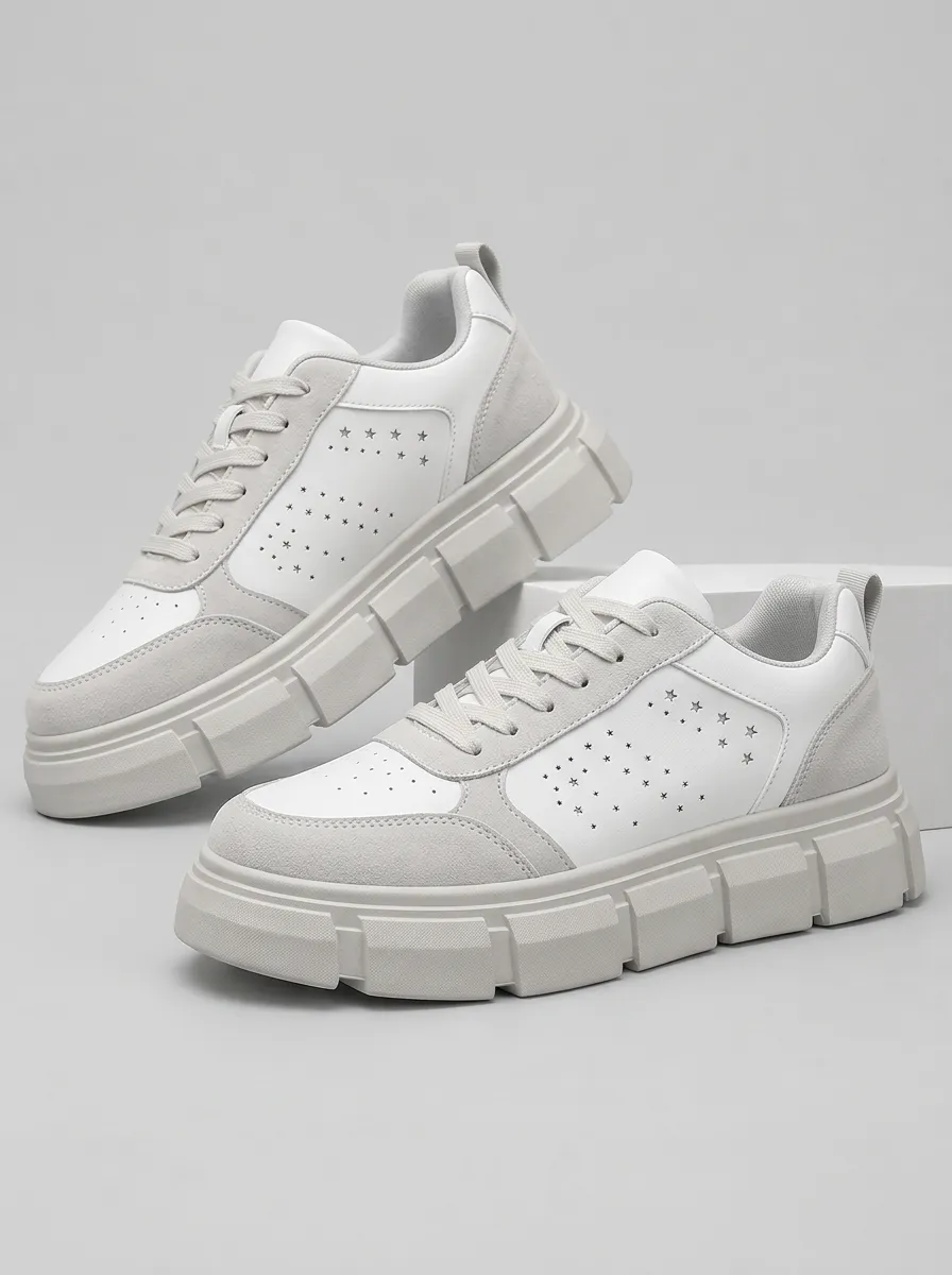 Men's Minimal Casual Star Pattern Perforated Skate Shoes