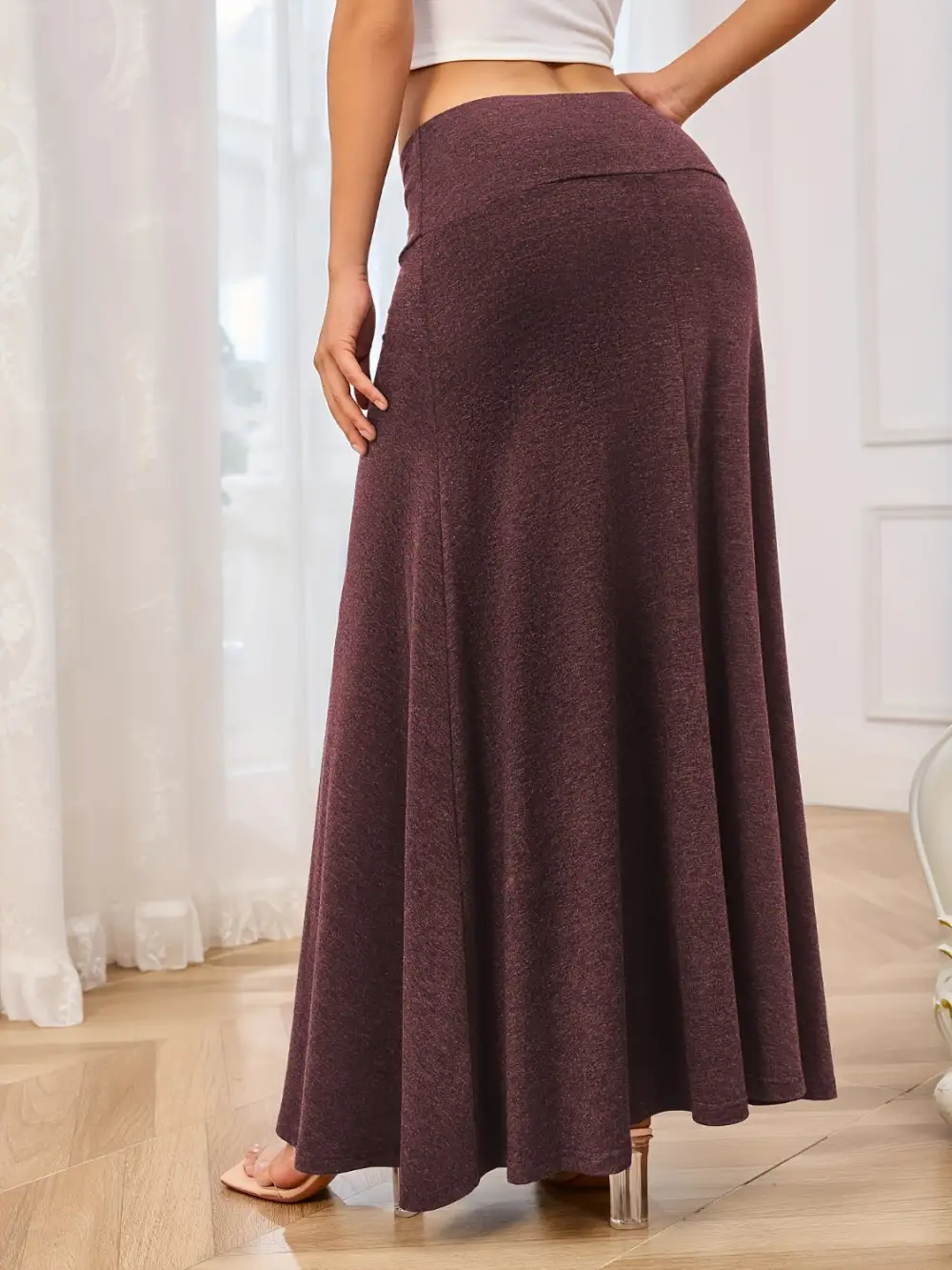 Everyday Elastic Waist Maxi Skirt