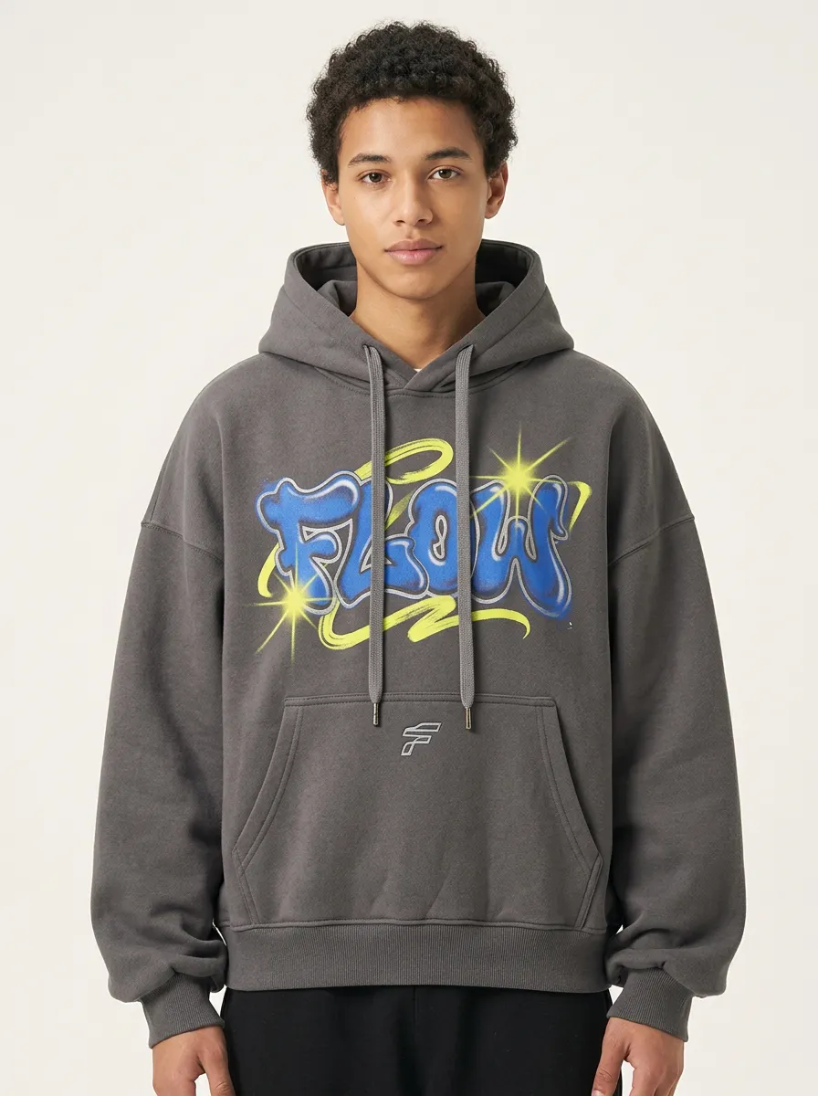 Unisex Streetwear Flow Graffiti Star Hoodie