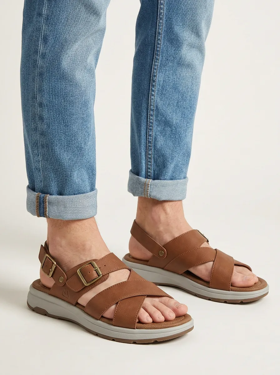 Casual Leather Strap Sandals