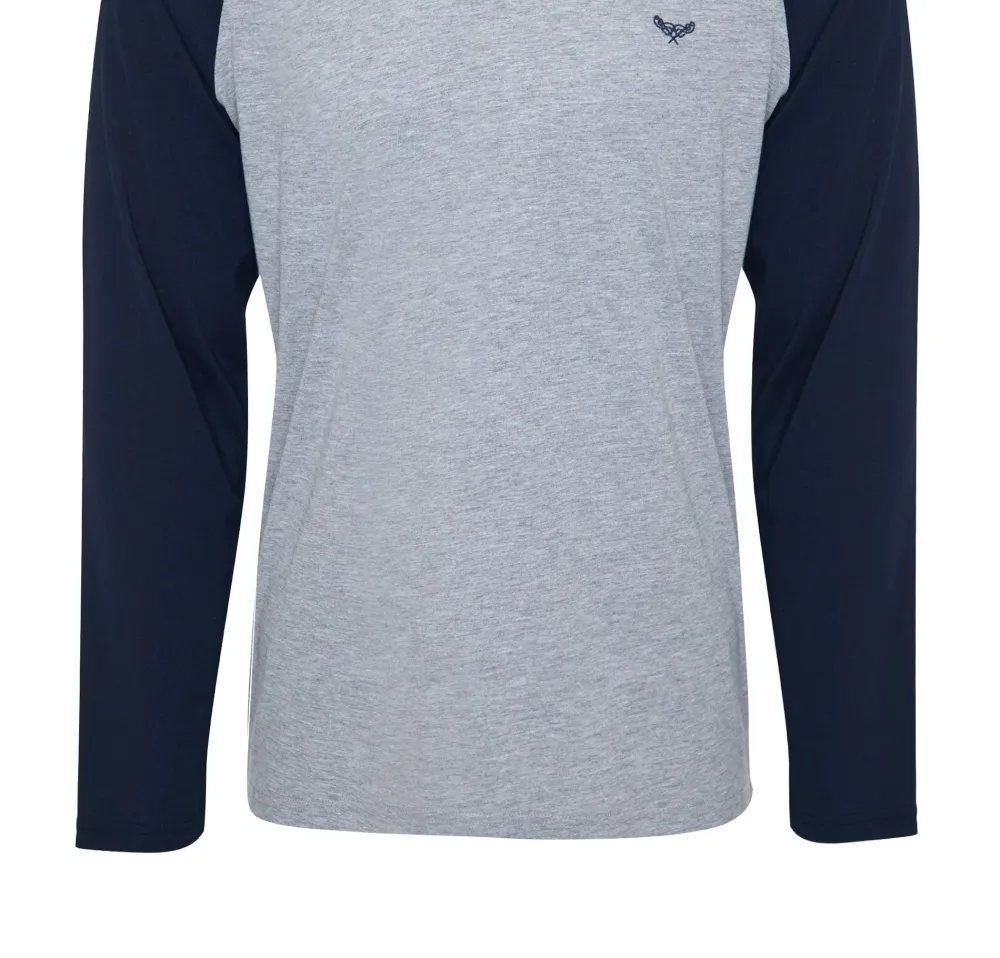 Men's Gray & Navy Raglan Pajama Set