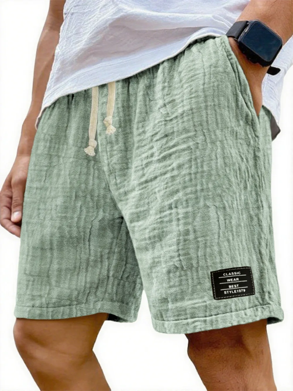 Gauze Cotton Seamed Detail Shorts