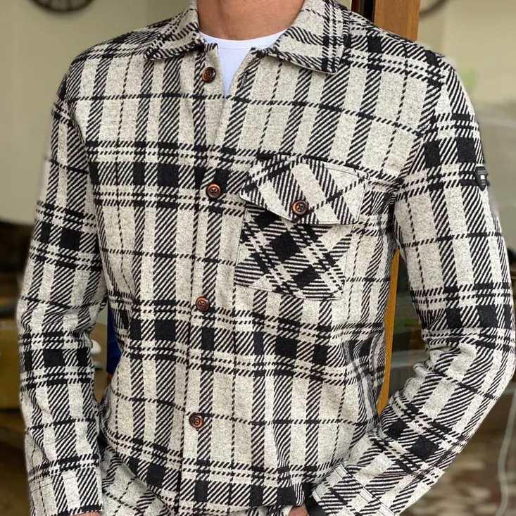 Classic Slim Fit Cotton Plaid Casual Shirt