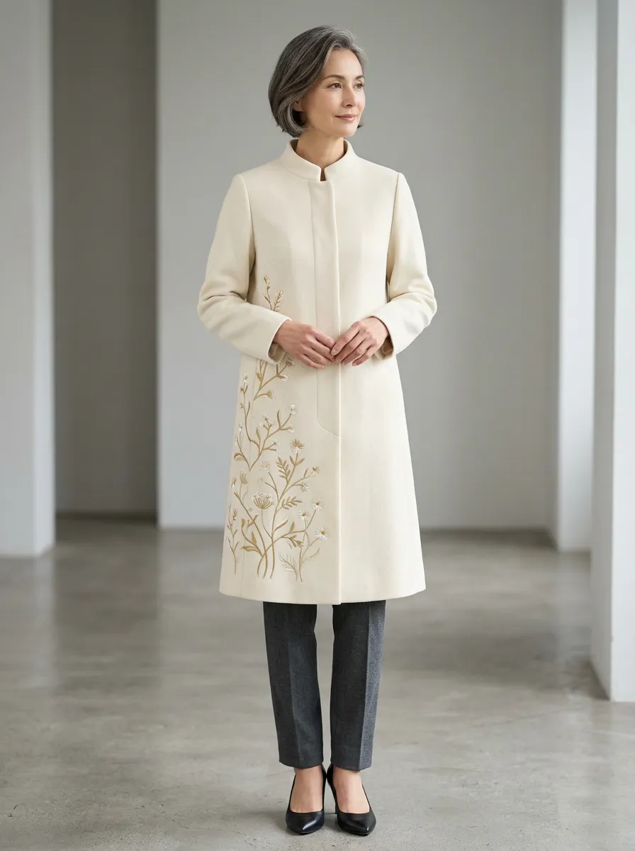 Women's Floral Embroidered Coat