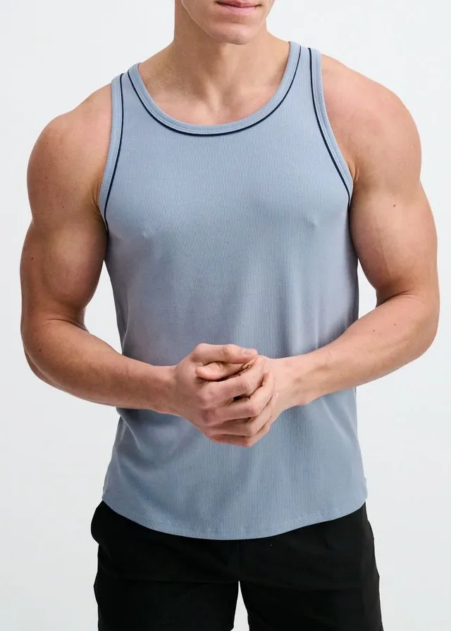 Athletic Ribbed Stretch Tank Top
