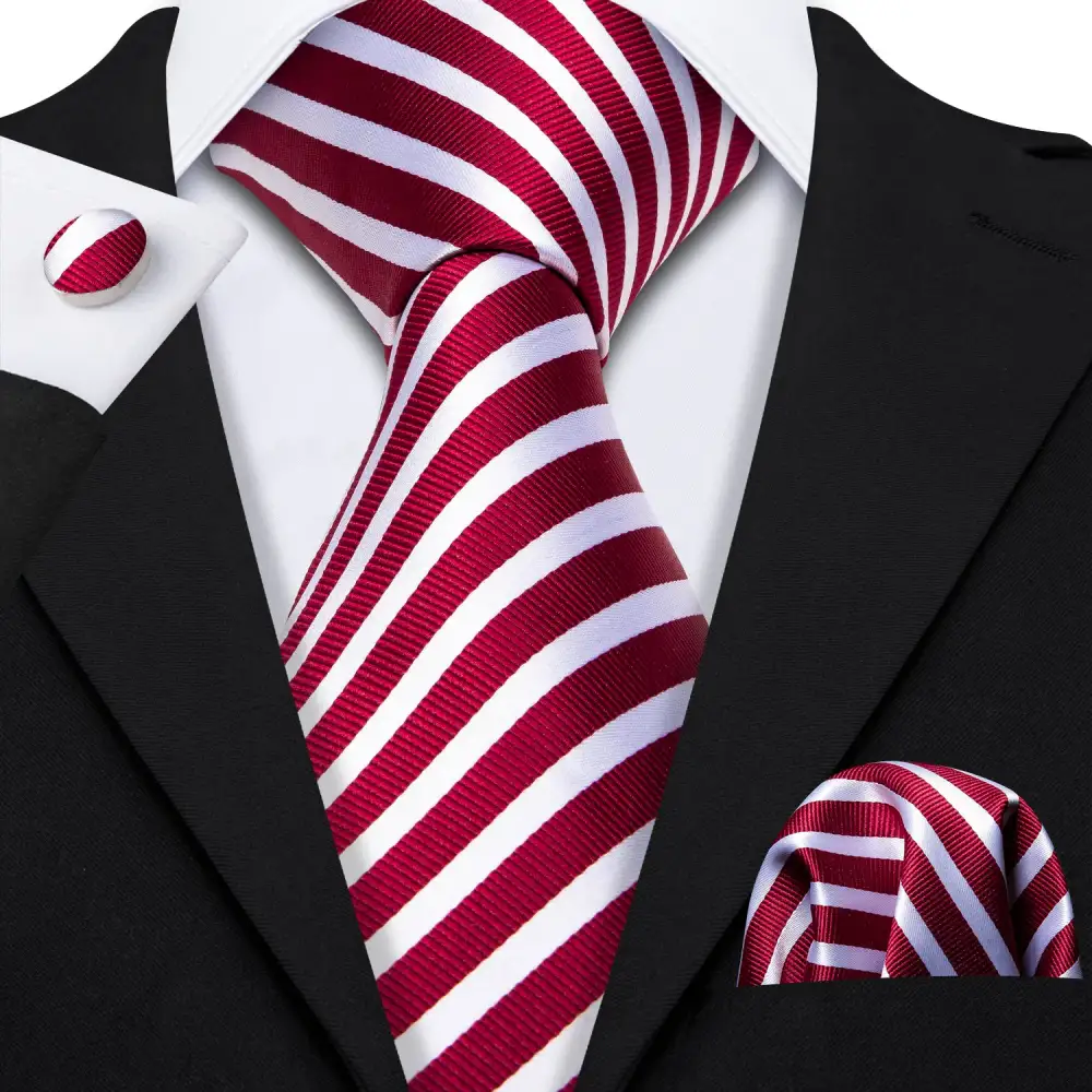 Striped Formal Silk Necktie Set