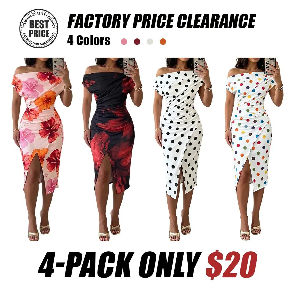 Women's Asymmetric-Neck Ruched Bodycon Dress