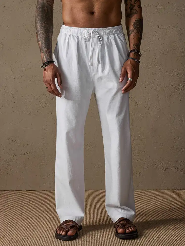 Relaxed Cotton Linen Trousers