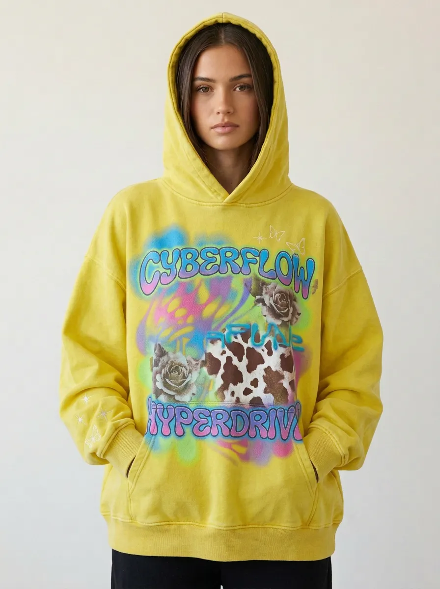 Unisex Streetwear Rose Hoodie