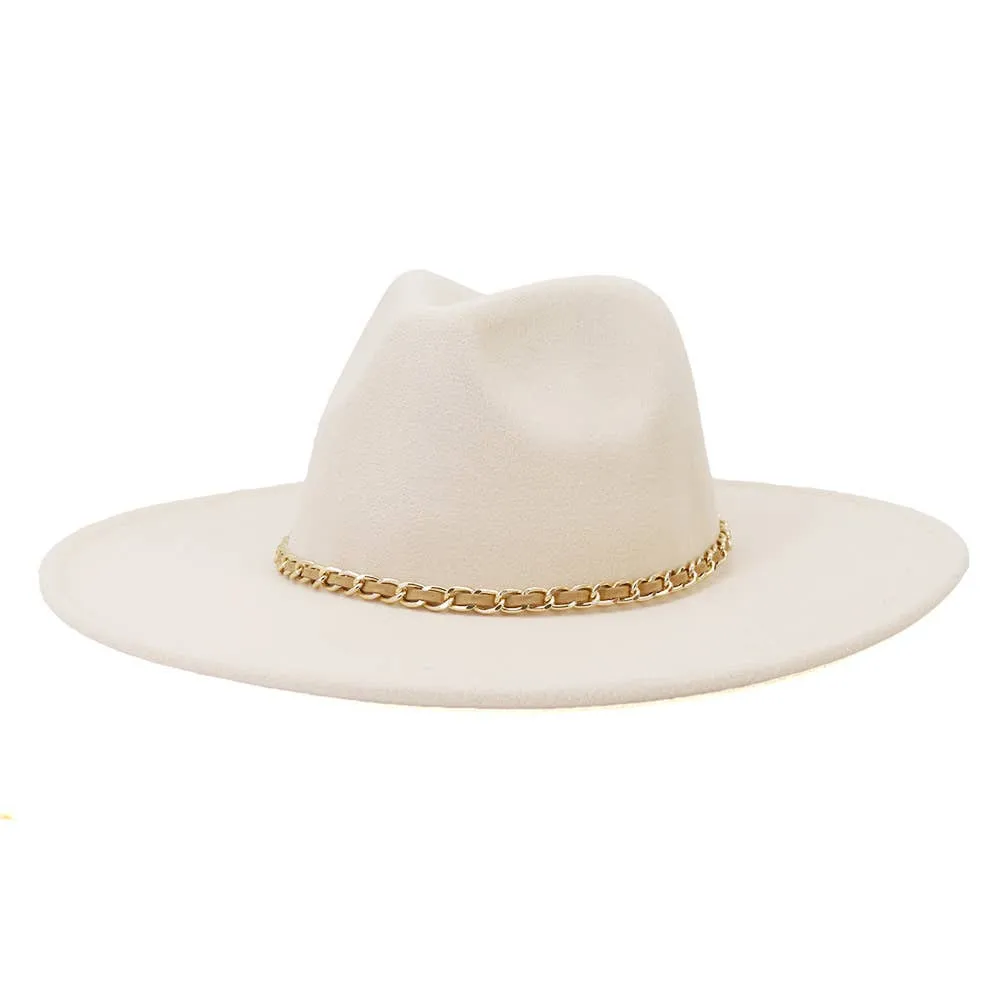 Camel Chain Big Brim Peach Heart Top Hat