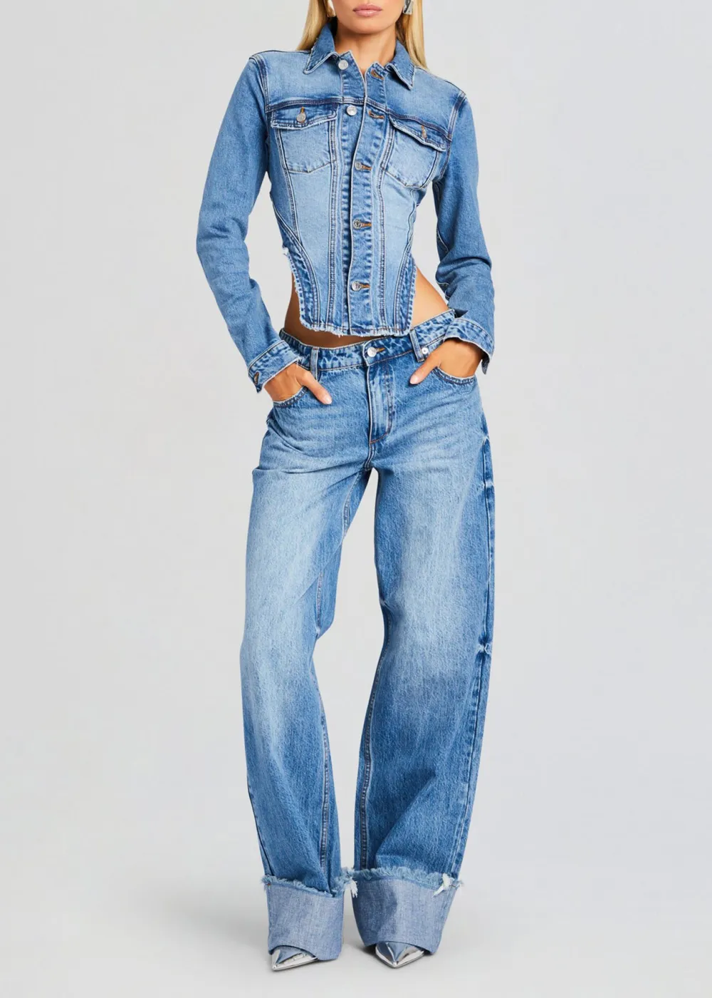 Corset-inspired Denim Jacket