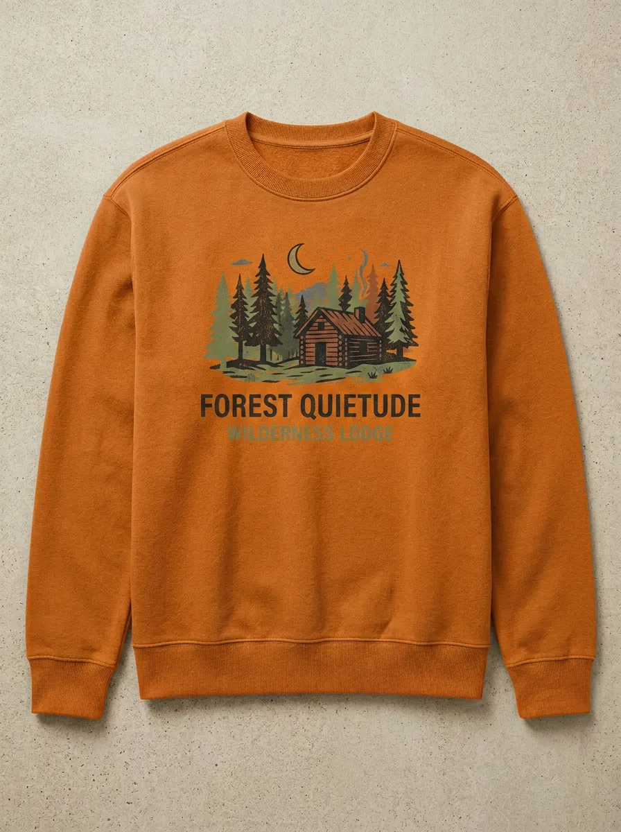 Unisex Nature Lover Forest Cabin Wilderness Printed Sweatshirt