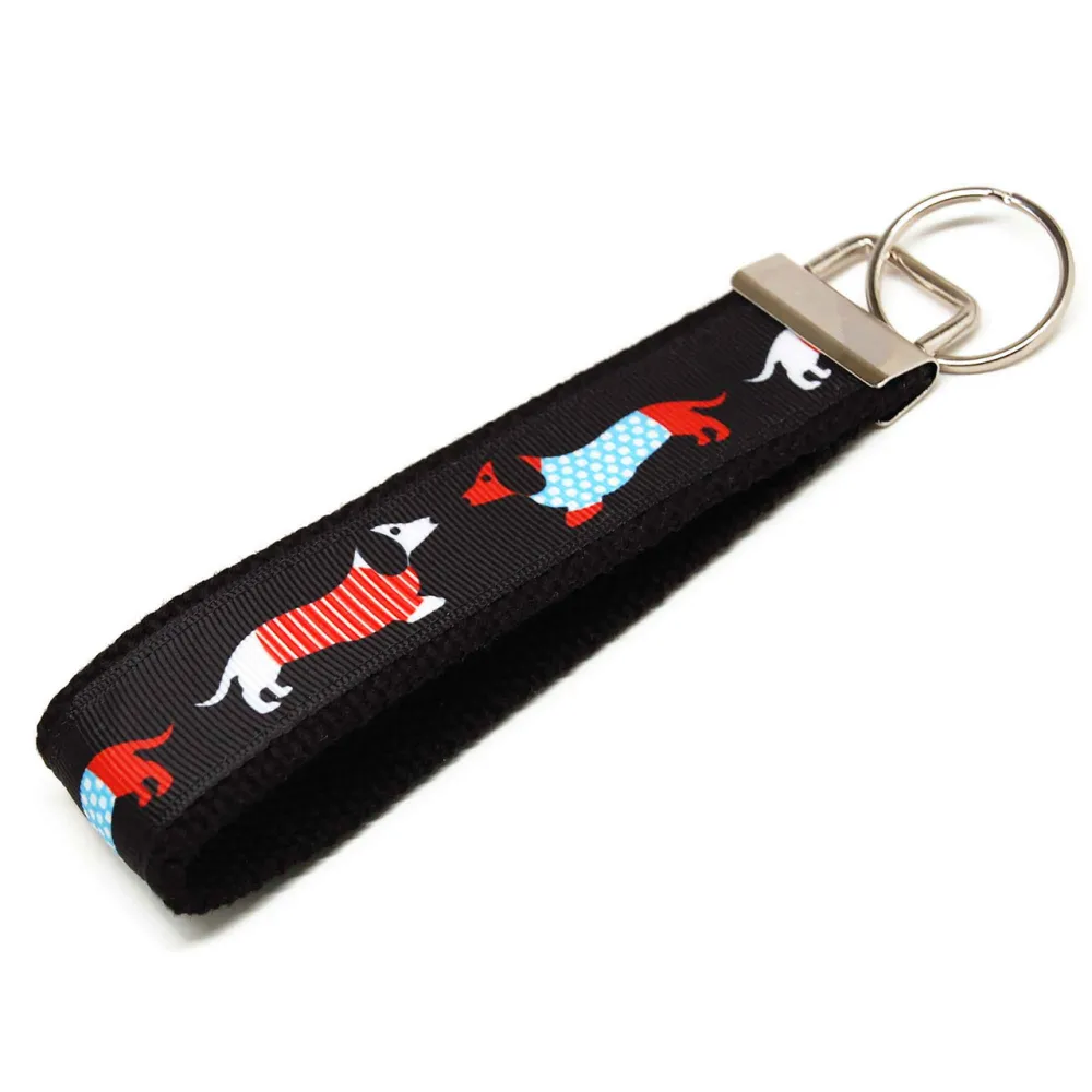 Dachshund Parade Dressed Fun Scenic Keychain