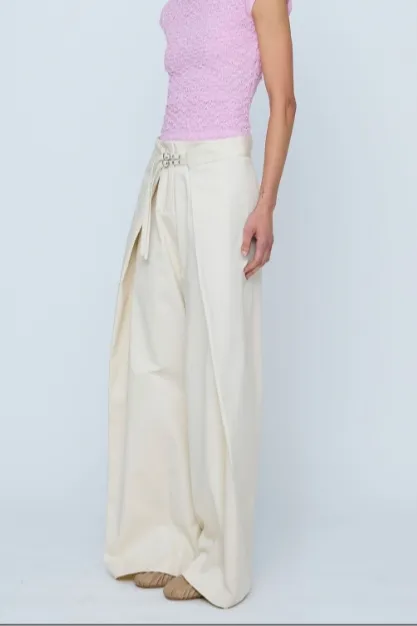 Wide-Leg Buckle Pants