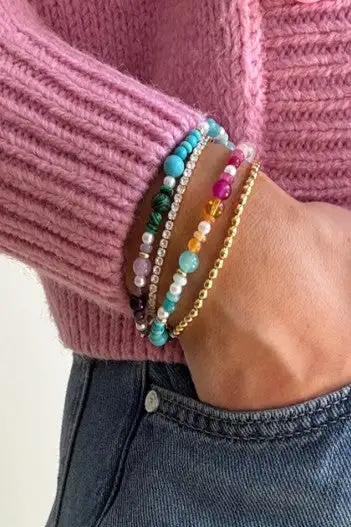 Layered Glass Bead Bracelet
