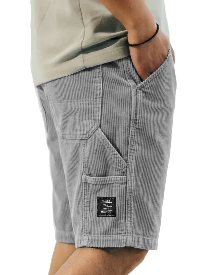 Textured Utility Pocket Relaxed Shorts
