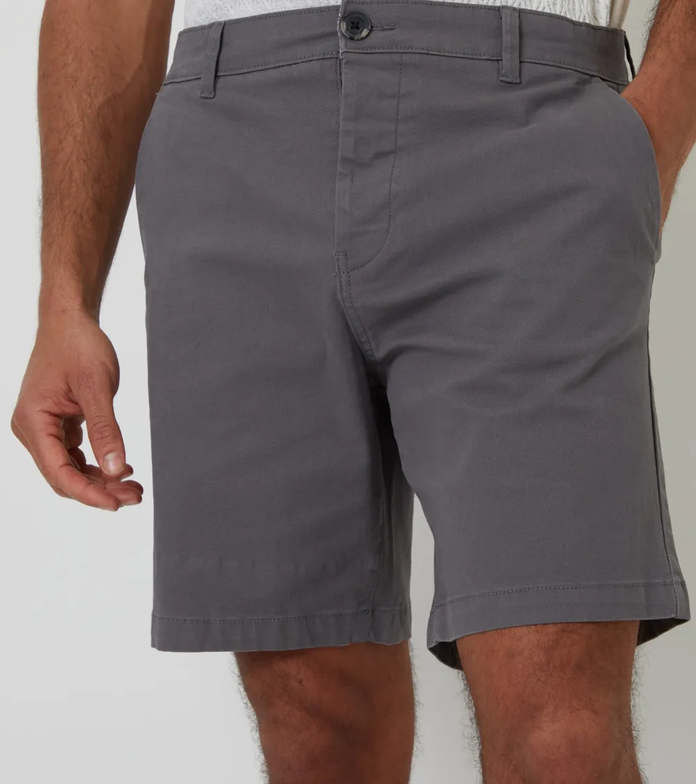 Men's Slate Gray Regular-Fit Stretch Chino Shorts